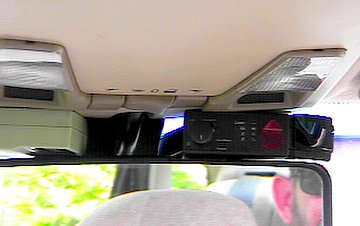 V1 and garage door opener hold down the rearview mirror