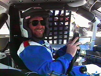 Dave in a race car